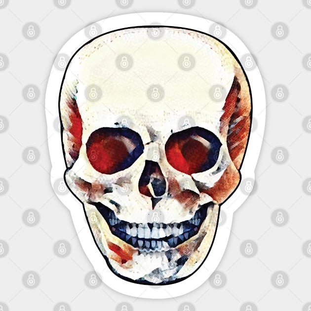 Red-Eyed Skull Sticker by Strangers With T-Shirts